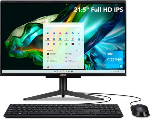 Acer Aspire C22-1610-UA91 AIO Desktop | 21.5″ Full HD 1920 x 1080 IPS Display | Intel Core i3-N305 | Intel UHD Graphics | 8GB DDR5 | 512GB PCIe Gen 4 SSD | Intel Wi-Fi 6 | Windows 11 Home