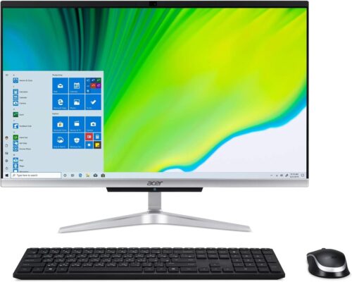 Acer Aspire C24-963-UA91 AIO Desktop, 23.8″ Full HD Display, 10th Gen Intel Core i3-1005G1, 8GB DDR4, 512GB NVMe M.2 SSD, 802.11ac Wi-Fi 5, Wireless Keyboard and Mouse, Windows 10 Home