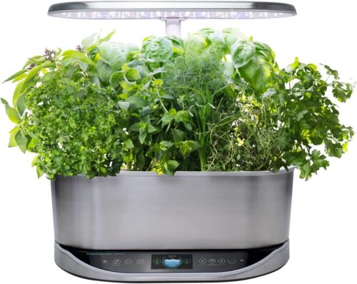 AeroGarden Bounty Elite – Indoor Garden with LED Grow Light, WiFi and Alexa Compatible, Stainless Steel