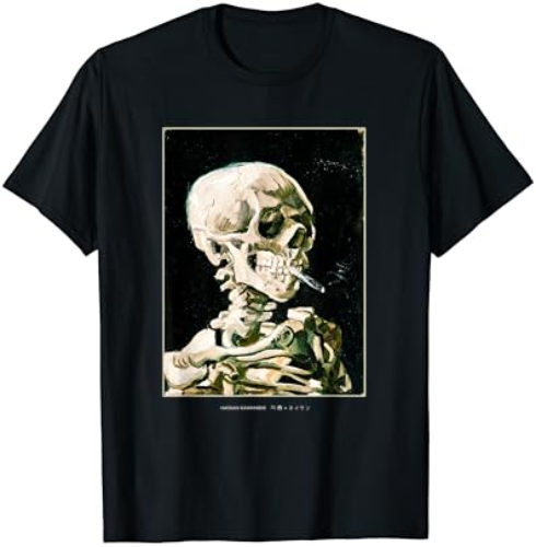 Aesthetic Van Gogh Skeleton Streetwear Fashion Graphic Tee T-Shirt