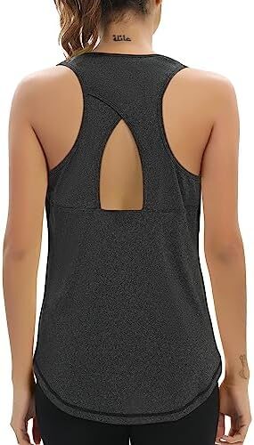 Aeuui Womens Workout Tops Open Back Racerback Tank Tops Sleeveless Yoga Athletic Running Shirts Gym Clothes for Women