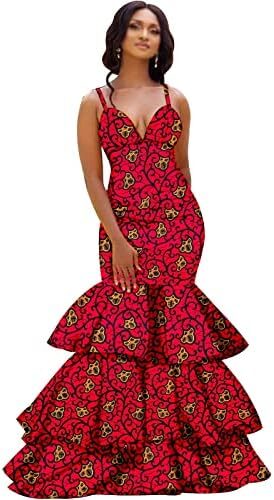African Dresses for Women Wedding Traditional Cultural Wear for Girls Wax Print Ball Gown Cocktail Church Attire Prom