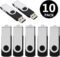 Aiibe 10 Pack 8GB USB Flash Drive Flash Drives USB 2.0 Thumb Drive Memory Stick Zip Drives Bulk (8GB, 10 Pack, Black)