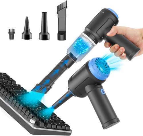 Air Duster – Computer Vacuum Cleaner – for Keyboard Cleaning – Cordless Canned Air – 110000RPM Powerful PC Cleaner(VC08)
