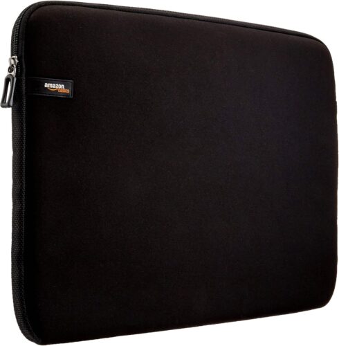 Amazon Basics 17.3-inch Laptop Sleeve, Protective Case with Zipper – Black