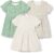 Amazon Essentials Baby Girls’ Short Sleeve Bodysuit Dress, Pack of 3
