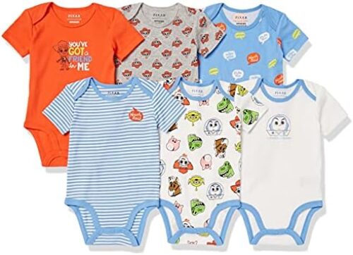 Amazon Essentials Disney | Marvel | Star Wars Unisex Babies’ Short-Sleeve Bodysuits, Pack of 6