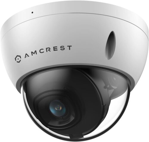 Amcrest UltraHD 4K (8MP) Outdoor Security PoE IP Camera, 3840×2160, 98ft NightVision, 2.8mm Lens, IP67 Weatherproof, IK10 Vandal Resistant Dome, MicroSD Recording, White (IP8M-2493EW-AI-V3)
