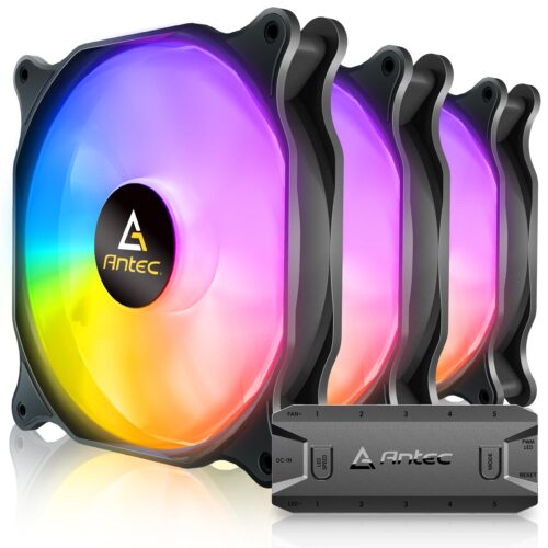 Antec RGB Fans, 140mm Fan, PC Case Fan,140mm Case Fan, 3-pin ARGB Connector, 3 Packs