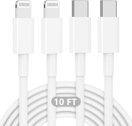 [ Apple Certified ] iPhone Fast Charger Cable Long, 10ft USB C to Lightning Cable, iPhone Type C Charging Cord Wire for Apple iPhone 14 Pro Max/14 Pro/13 Pro/12 Mini/12/11/X/XS/XR/8 Plus/7/6/5S/iPad