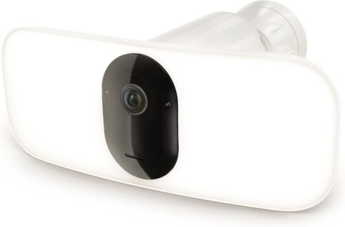 Arlo Pro 3 Floodlight Security Camera 2K HDR 2000-3000 Lumens | Wire-Free | Protect Driveways & Alleyways | Connects to Wi-Fi | Color Night Vision, Motion Sensor, 2-Way Audio, Rechargeable (White)