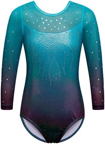 BAOHULU Gymnastics Leotards for Toddler Girls Patriotic Sparkle Red Blue Athletic Dancewear