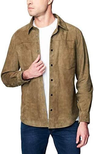 [BLANKNYC] mens Luxury Clothing Suede Shirt Jacket, Comfortable & Stylish Shacket