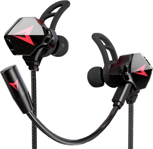 Battle Buds Pro in-Ear Gaming Headset with Dual Microphone, Mute and Volume Control, Gaming Earphones Wired for Mobile Gaming, Switch, Xbox One, PS, PC (New-Black)