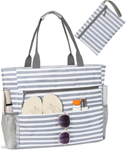 Beach Bag-Waterproof Sandproof Beach Totes with zipper Large Capacity Foldable for Women