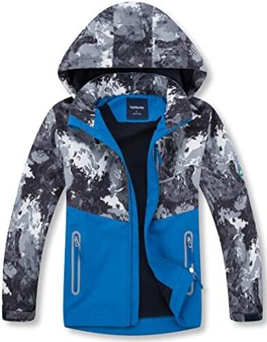 BenBoy Kids Outerwear Jackets Waterproof Hooded Lightweight Fleece Rain Jackets Windbreakers Coats for Boys