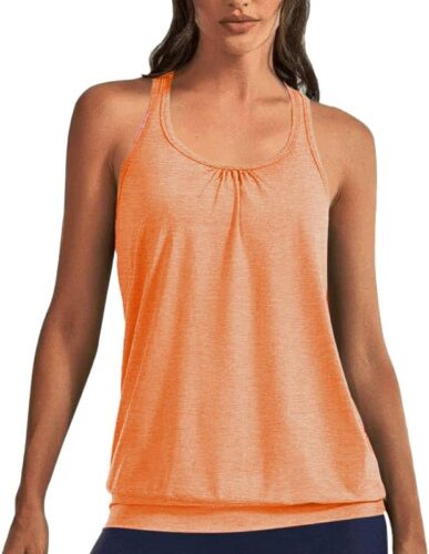 Beyove Womens Plus Size Workout Yoga Tank Top Loose Fit Athletic Tank Top Sleeveless Round Neck Racerback Tops