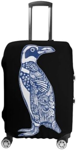 Blue Penguin Funny Luggage Cover Elastic Suitcase Protector Washable Travel Gear Cover Fits 19-32 Inch