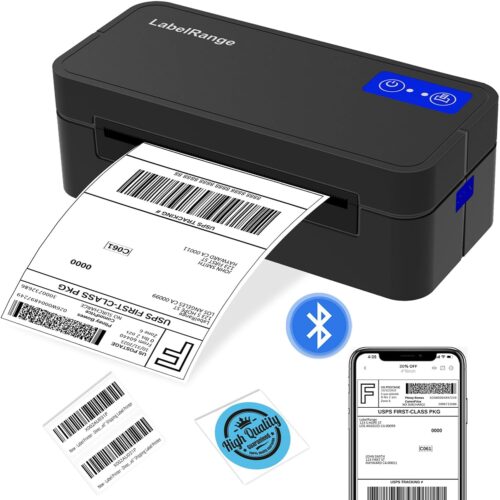 Bluetooth Thermal Label Printer for Mac, Windows, Phone, Tablet, Wireless 4×6 Shipping Label Printer, Thermal Printer for Shipping Packages, Support USPS, Ebay, Amazon, Pirate Ship.