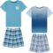 Boys Pajamas Set- 4-Piece Summer PJs Short Sleeve Tee & Shorts, Boys’ Sleepwear, Teens Kids Pajama Sizes 5-20