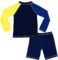 Boys Two Piece Rash Guard Swimsuits Kids Long Sleeve Sunsuit Swimwear Sets