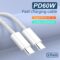 Braided USB C to USB C Cable 3ft – 60W Type C Fast Charger, USBC to USB-C Woven Power Cord for iPhone 16/15 Pro Max Plus/MacBook/iPad/AirPods/Samsung Galaxy/Android Devices and More [Pack of 2]