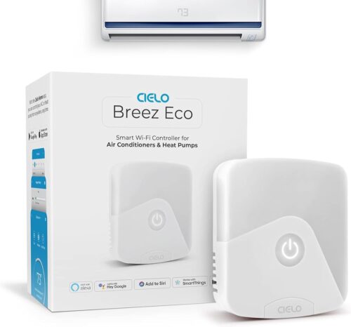 Breez Eco | Smart AC Controller for Mini Split, Window, Portable ACS | WiFi, Alexa, Google, Siri Shortcuts, SmartThings, IFTTT, Free App, NO Subscriptions | Schedules, Geofencing, Comfy (White)