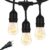 Brightech Ambience Pro Incandescent Outdoor String Lights – Commercial Grade Waterproof Patio Lights with 48 Ft Dimmable Edison Bulbs, Porch String Lights for Patio, Backyard – 15 Bulbs 11W