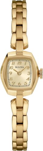 Bulova Ladies’ Classic Dress Mini 2-Hand Quartz Watch, Stainless Steel, Arabic Markers