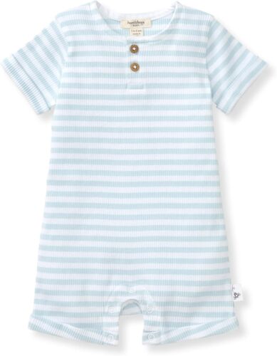 Burt’s Bees Baby baby-boys Short Sleeve Rompers, 100% Organic Cotton One-piece Coverall and Layette Set