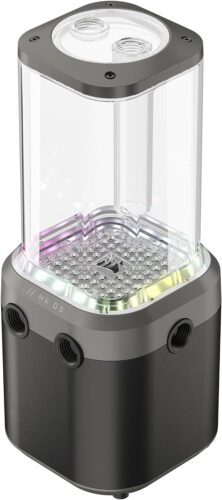 CORSAIR iCUE Link XD5 RGB Elite Pump-Reservoir Unit – D5 PWM Pump – 22 Addressable RGB LEDs – 440ml Transparent Reservoir – Stealth Gray
