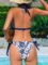 CUPSHE Women’s Bikini Set Two Piece Swimsuits V Neck Halter Strap Back Hook Bathing Suit Mid Rise Side Tie Swimwear
