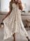 CUPSHE Women’s Summer Dresses Sleeveless Lace Casual Tassel Beach Spaghetti Straps Flowy Maxi Sun Dress
