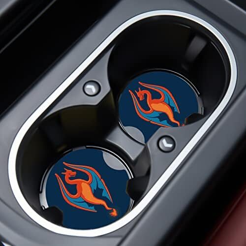 Car Cupholder Coaster Absorbent 2 Pack Cartoon Anime Animal Design Rubber New Automotive Cup Holder Decal Decor Accessories for Women Men Gifts DZ600