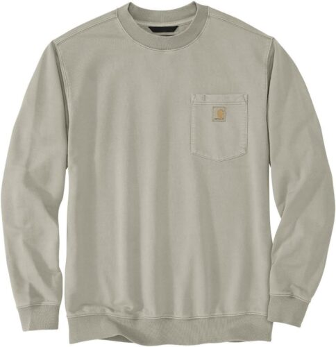 Carhartt Men’s Relaxed Fit Midweight Garment Dye French Terry Crewneck Pocket Sweatshirt