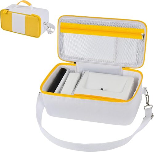 Carrying Bag Compatible with Kodak Dock/Plus 4×6”Portable Instant Photo Printer, Storage Holder for Cartridge Refill/Photo Paper Tray/Charger Accessories, with Adjustable Shoulder Strap (White)