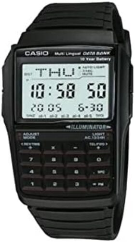 Casio Men’s DBC32-1A Data Bank Black Digital Watch, White