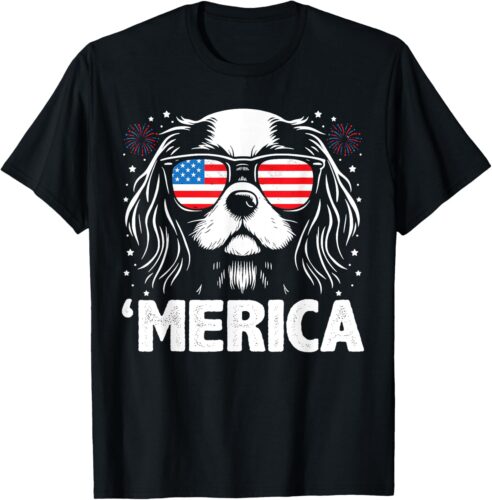 Cavalier King Charles 4th Of July Merica Patriotic Dog Tee Men Women Kids T-Shirt