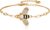 Cicy Bell Womens Bumble Bee 18K Gold Plated Bracelets Oval Pearl Cubic Zirconia Figaro Chain Trendy Cute Animal Jewelry Gift