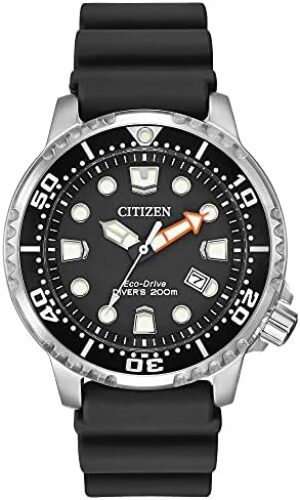Citizen Promaster Dive Eco-Drive Watch, 3-Hand Date, ISO Certified, Luminous Hands and Markers, Rotating Bezel