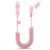 Coiled USB-C and Lightning Cable 2-in-1, 3FT iPhone 15 Car Charger Cord, 60W Fast Charging Cable for iPhone 15, Samsung Galaxy, Google Pixel, Supports Apple CarPlay & Android Auto – Pink