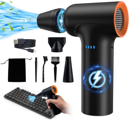 Compressed Air Duster – High Speed 300000RPM Electric Air Duster,120M/S 3 Gear 10000mAh Rechargeable Cordless Air Blower Turbo Fan, Jet Dry Blower for PC Computers Car Electronics