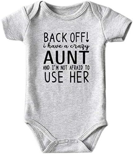 Crazy Aunt Baby Boy Clothes Unisex Funny Baby Girl Bodysuits gray 0-3 months