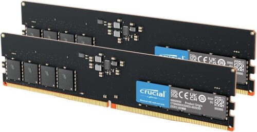 Crucial 128GB Kit (2x64GB) DDR5 RAM 5600MHz (or 5200MHz or 4800MHz) Desktop Memory Kit, UDIMM 288-Pin, Compatible with Latest Intel Core and AMD Ryzen 8000 & Above – CT2K64G56C46U5