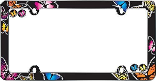 Cruiser Accessories 23053 Butterfly License Plate Frame, Chrome w/Fastener caps