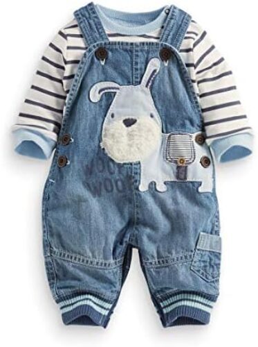 Cute Baby Boy Clothes Suit Toddler Boys’ Striped long Sleeve T-Shirt+Denim Overalls Jumpsuit Pants Outfits Sets