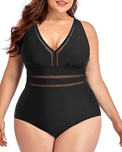 Daci Women Plus Size One Piece Swimsuits Sexy V Neck Backless Bathing Suit
