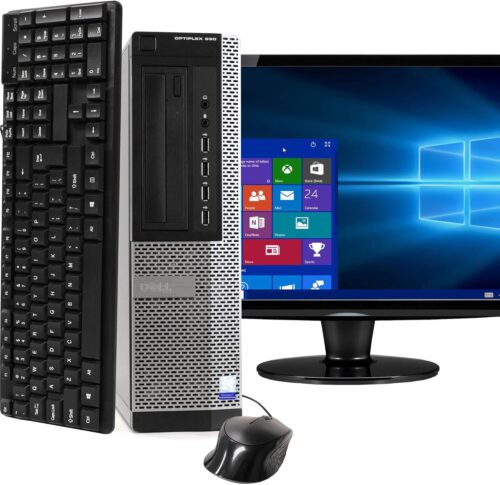 Dell Optiplex 990 Desktop PC Bundle with WiFi Adapter – Intel Quad Core i5 3.2GHz, 16GB RAM, 1TB HDD, DVD-RW, Windows 10 Pro, WiFi Adapter, 17 Inch LCD, Keyboard, Mouse (Renewed)