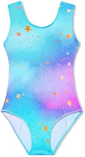 Domusgo Toddler Leotard Gymnastics Long Sleeve, Sparkly Tumbling Dance Leotards for Baby Girls Kids Teens 2-14 Years