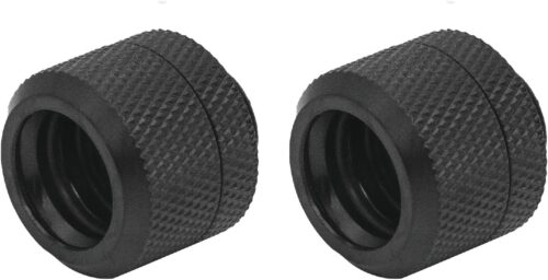 Dracaena.io 2 pack G1/4″ thread to 16mm outer diameter, Hard Tubing Compression Fitting with high body design for Computer water cooling system, Black
